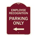 Signmission Employee Recognition Parking W/ Left Arrow Heavy-Gauge Aluminum Sign, 24" x 18", BU-1824-24099 A-DES-BU-1824-24099
